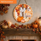 Fall for Jesus Decorations Door Sign for Home, Fall Christian Pumpkin Sign, alternate view 6