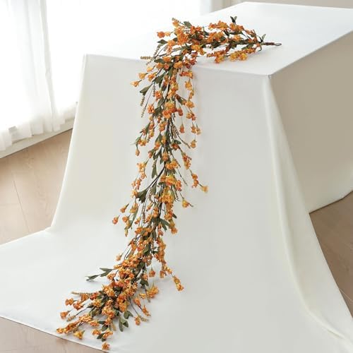 Fall Garland Artificial Flower Garlands 6 Feet Fake Wildflower Floral Garland Hanging Vines Flowers Decorations