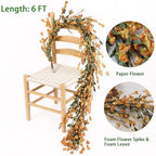 Fall Garland Artificial Flower Garlands 6 Feet Fake Wildflower Floral Garland Hanging Vines Flowers Decorations, alternate