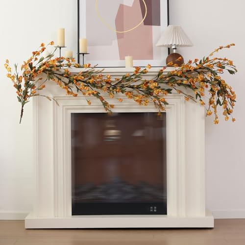 Fall Garland Artificial Flower Garlands 6 Feet Fake Wildflower Floral Garland Hanging Vines Flowers Decorations, alternate
