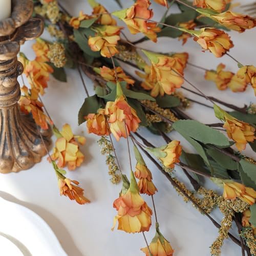 Fall Garland Artificial Flower Garlands 6 Feet Fake Wildflower Floral Garland Hanging Vines Flowers Decorations, alternate