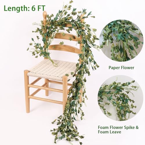 Fall Garland Artificial Flower Garlands 6 Feet Fake Wildflower Floral Garland Hanging Vines Flowers Decorations, alternate