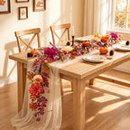 Fall Garland for Mantle with Flower, 6ft, Fall Decorations for Home, alternate view 3