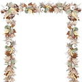 Fall Garland Maple Leaf, 5.9Ft Hanging Vine Garland White with Pumpkins and Berries Thanksgiving Decor for Home