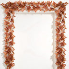 Fall Garland Maple Leaf, Orange&White, 5.9Ft/Piec Artificial Autumn Foliage Garland Thanksgiving Decor,2 Pack