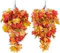 Fall Leaves Hanging Plant Artificial Fall Leaves Garland with Berry in Hanging Fall