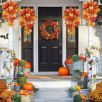 Fall Leaves Hanging Plant Artificial Fall Leaves Garland with Berry in Hanging Fall, alternate view 5