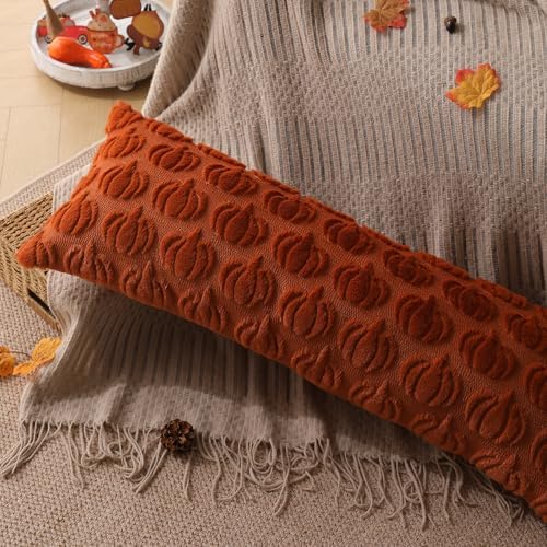 Fall Pillow Covers 14x36 1Pcs Rust Pumpkin Fall Decorations for Home, alternate view 3