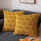 Fall Pillow Covers 16x16 2Pcs Yellow Pumpkin Fall Decoration for Home