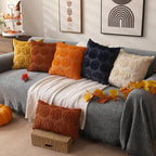 Fall Pillow Covers 18x18 2Pcs Beige Pumpkin Fall Decorations for Home, alternate view 5
