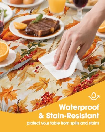 Fall Pumpkin Plastic Table Cloth Disposable, 4 Pack, 54 x 108 in, alternate view 2