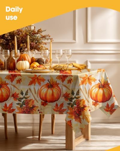 Fall Pumpkin Plastic Table Cloth Disposable, 4 Pack, 54 x 108 in, alternate view 7