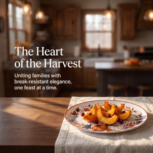 Fall Pumpkin Serving Platters Set of 2, 14 x 10.5 Inch Melamine in 14in in Pumpkin brown, alternate view 4