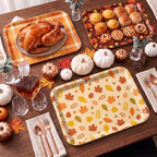 Fall Pumpkin Serving Platters Set, Serving Trays, 3Pack, 13x10Inch in Large in 3Pcs Fall Pumpkin Leaves, alternate view 2