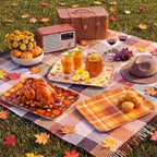 Fall Pumpkin Serving Platters Set, Serving Trays, 3Pack, 13x10Inch in Large in 3Pcs Fall Pumpkin Leaves, alternate view 5