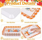 Fall Pumpkin Serving Platters Trays, 3Pack, 13x10 Inch in Large in 3Pcs Fall Pumpkin Plaid, alternate view 4