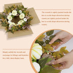 Fall Pumpkin Wreaths for Front Door, 24 Inch Harvest Autumn Wreaths, alternate view 4