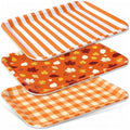Fall Serving Platters Set, Serving Trays, 3Pack, 13x10Inch in 13x10Inch in 3pcs Fall Striped Plaid
