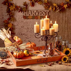 Fall Serving Tray with Handles, Acrylic Rectangular Party Platter in Mainly Black, Orange, alternate view 2