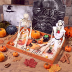 Fall Serving Tray with Handles, Acrylic Rectangular Party Platter in Mainly Black, Orange, alternate view 4