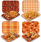 Fall Serving Trays, Fall Serving Platters, 4Pack, 13x10 Inch in 13x10 Inch in 4pcs Fall Leaves Pumpkin