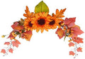 Fall Swag Artificial Flowers for Autumn Decoration Orange Artificial Sunflowers Maple Leaf Hanging Floral Swag