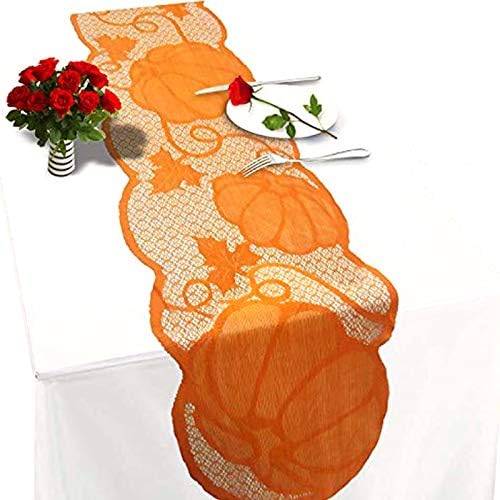 Fall Table Runner Fall Decorations for Home 13 x 72 Inch Pumpkin Lace in 13 x 72 Inch