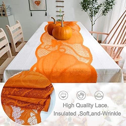 Fall Table Runner Fall Decorations for Home 13 x 72 Inch Pumpkin Lace in 13 x 72 Inch, alternate view 3