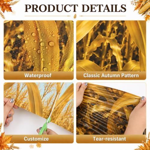 Fall Tablecloth Roll, Thanksgiving Cornfield Stalk Backdrop, alternate view 3