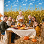 Fall Tablecloth Roll, Thanksgiving Cornfield Stalk Backdrop, alternate view 5