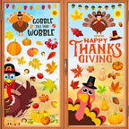 Fall Thanksgiving Window Clings Static Window Decal for Fall Décor in Brown, Yellow