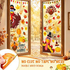 Fall Thanksgiving Window Clings Static Window Decal for Fall Décor in Brown, Yellow, alternate view 5