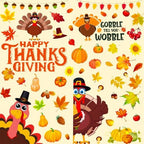 Fall Thanksgiving Window Clings Static Window Decal for Fall Décor in Brown, Yellow, alternate view 7