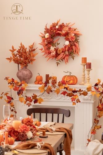 Fall Wedding Artificial Flowers Combo, Orange & Cream Roses in Terracotta Orange, alternate view 2