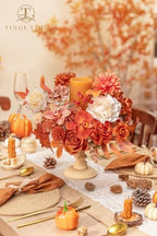 Fall Wedding Artificial Flowers Combo, Orange & Cream Roses in Terracotta Orange, alternate view 3