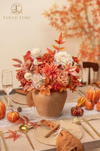Fall Wedding Artificial Flowers Combo, Orange & Cream Roses in Terracotta Orange, alternate view 4
