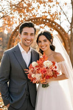 Fall Wedding Artificial Flowers Combo, Orange & Cream Roses in Terracotta Orange, alternate view 5