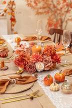 Fall Wedding Artificial Flowers Combo, Orange & Cream Roses in Terracotta Orange, alternate view 6