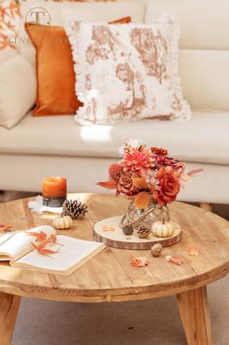 Fall Wedding Artificial Flowers Combo, Orange & Cream Roses in Terracotta Orange, alternate view 7