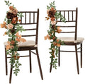 Fall Wedding Chair Decorations Brown Orange Aisle Pew Flowers
