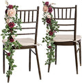 Fall Wedding Chair Decorations Marsala Blush Aisle Flowers