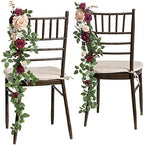 Fall Wedding Chair Decorations Marsala Blush Aisle Flowers