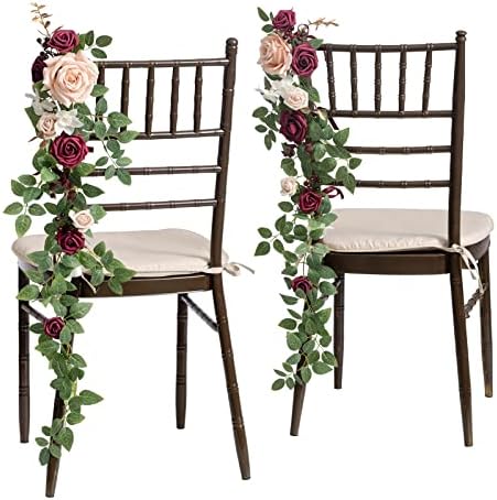 Fall Wedding Chair Decorations Marsala Blush Aisle Flowers