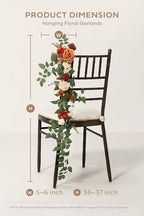 Fall Wedding Chair Decorations Orange Terracotta Aisle Flower, alternate view 3