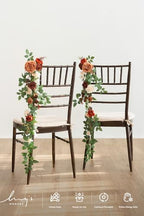 Fall Wedding Chair Decorations Orange Terracotta Aisle Flower, alternate view 4
