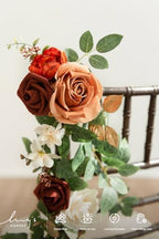 Fall Wedding Chair Decorations Orange Terracotta Aisle Flower, alternate view 5