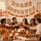 Fall Wildflower Garland Burlap Floral Birthday Banner, alternate view 6