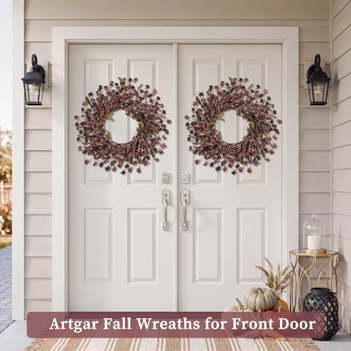 Fall Wreath, 24 Inch Fall Wreaths for Front Door, alternate view 6
