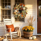 Fall Wreath for Front Door 20 Inch Autumn Wreath, alternate view 6