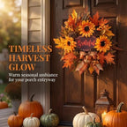 Fall Wreath for Front Door, Autumn Sunflower Wreath, Harvest Decor in Orange, alternate view 7